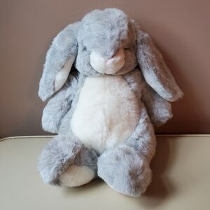 Vintage 1993 Eggcetera Toys R US gray fuzzy slouchy bunny rabbit